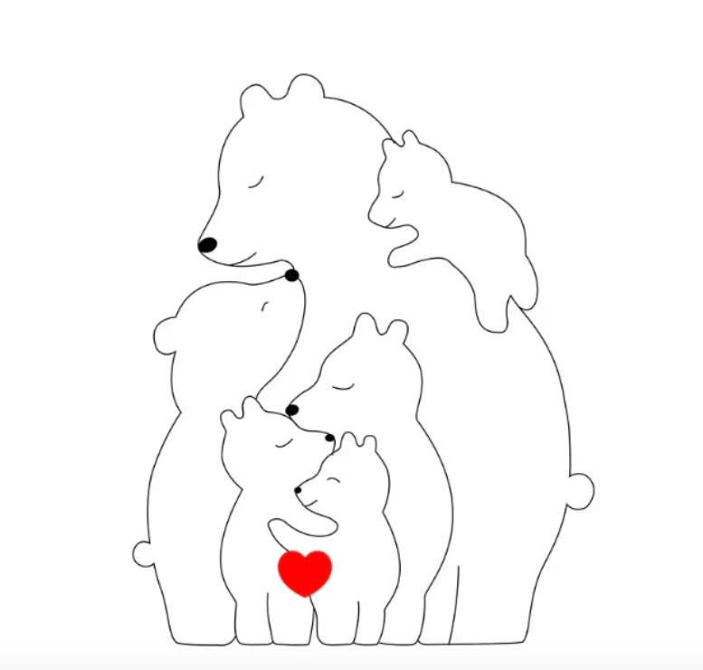 Famille d’ours personnalisée faite à la main