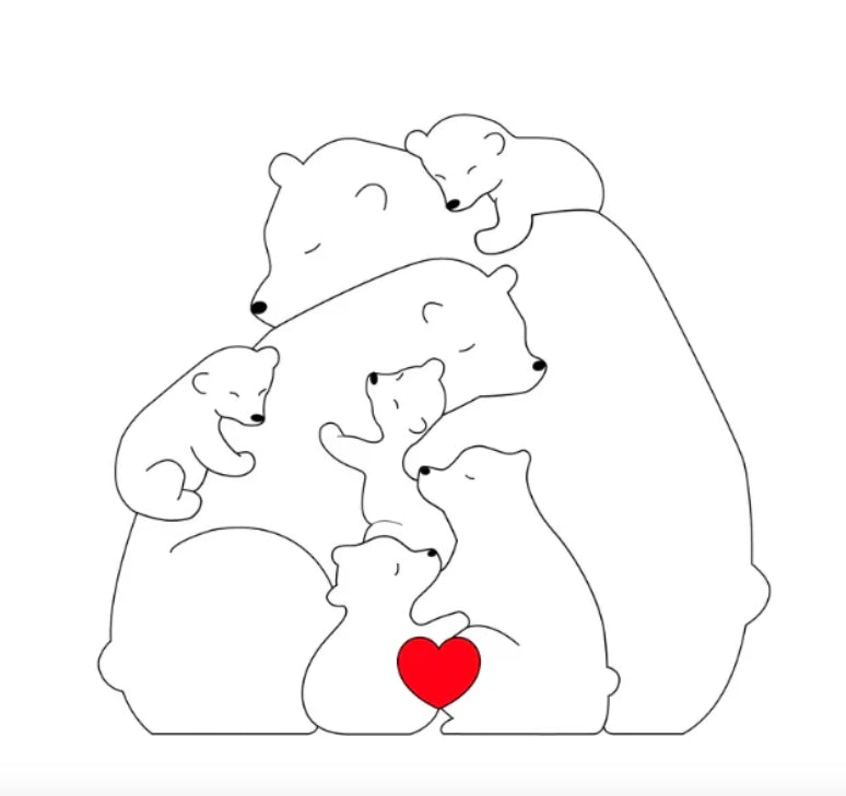 Famille d’ours personnalisée faite à la main