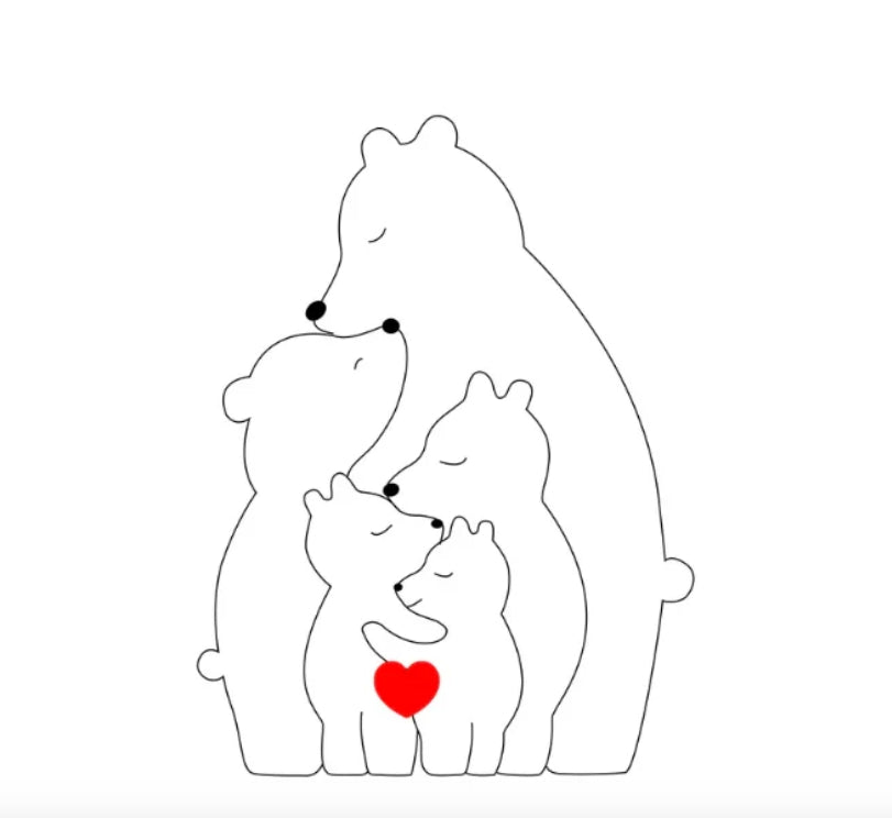 Famille d’ours personnalisée faite à la main