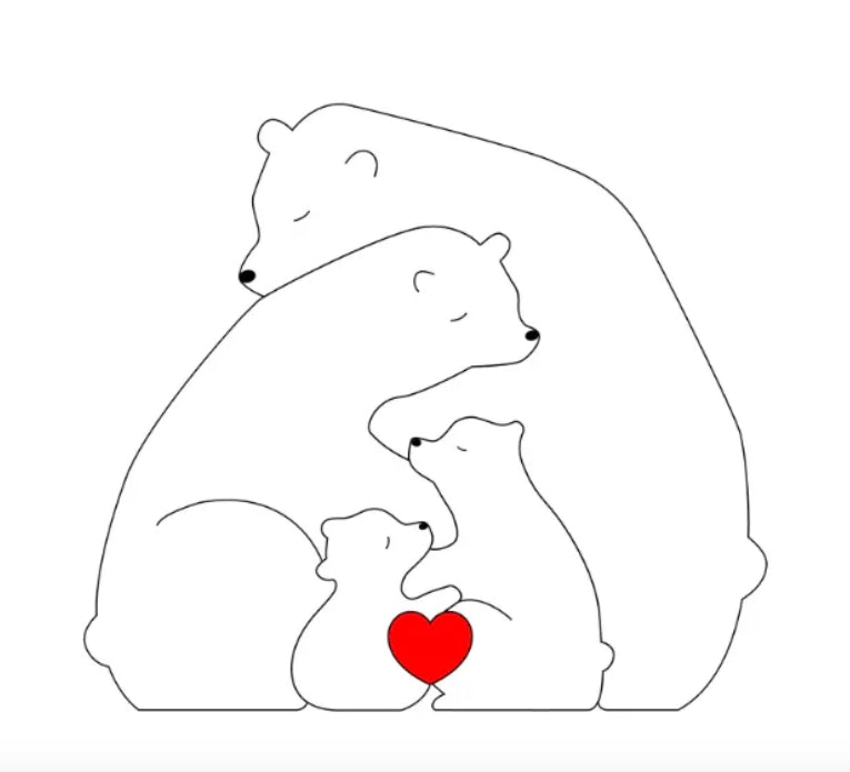 Famille d’ours personnalisée faite à la main