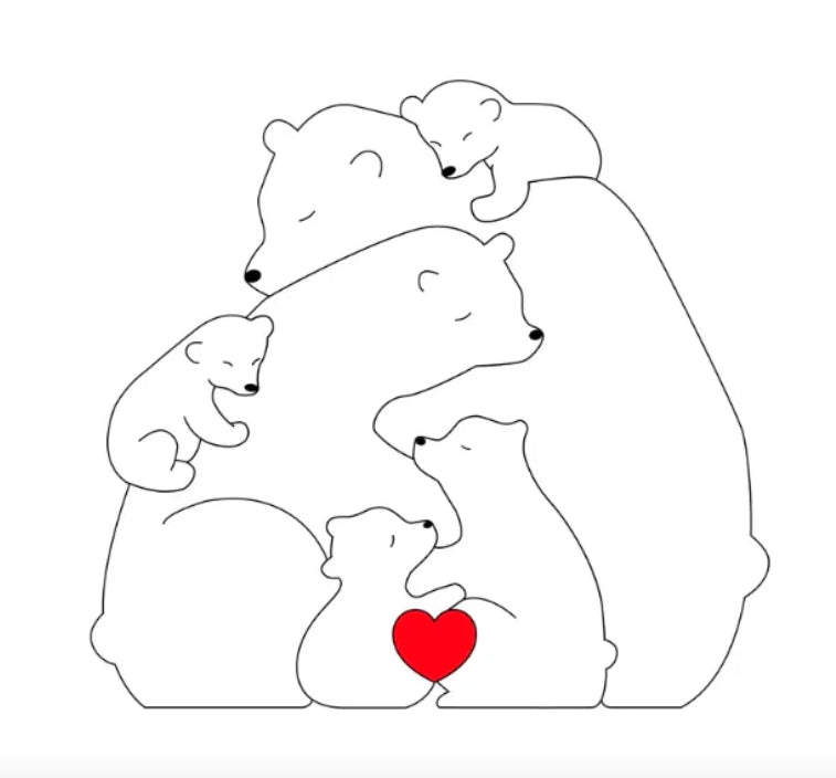 Famille d’ours personnalisée faite à la main
