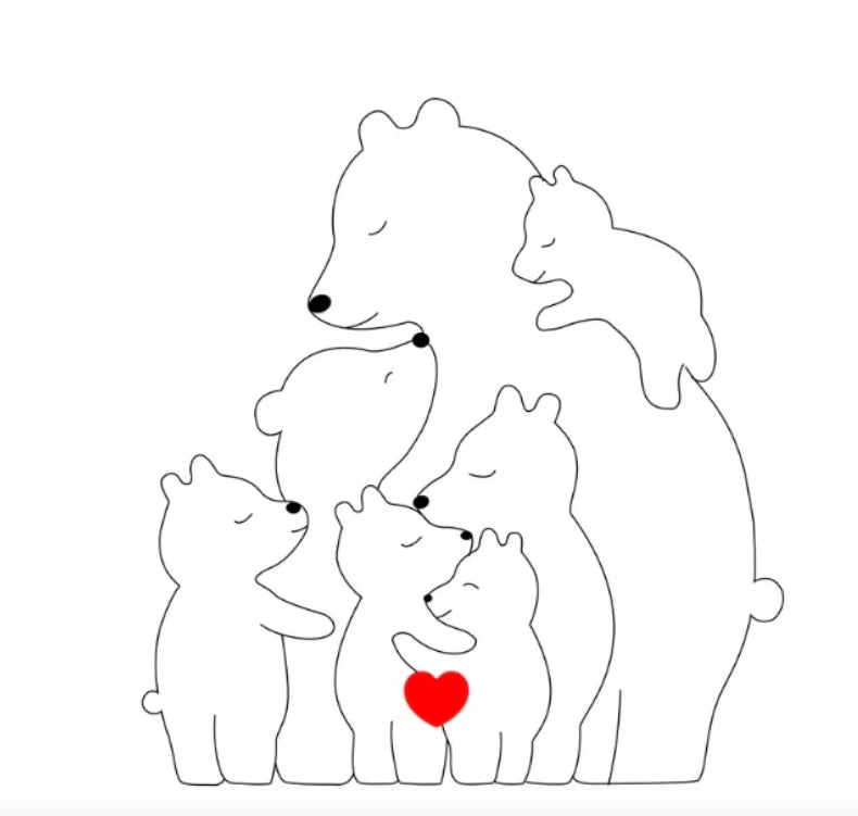 Famille d’ours personnalisée faite à la main