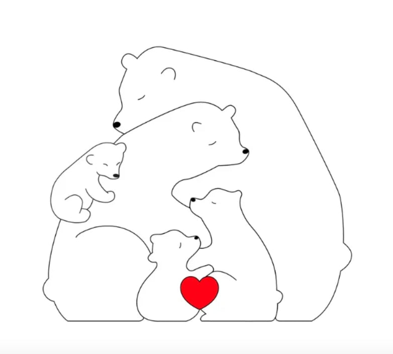 Famille d’ours personnalisée faite à la main