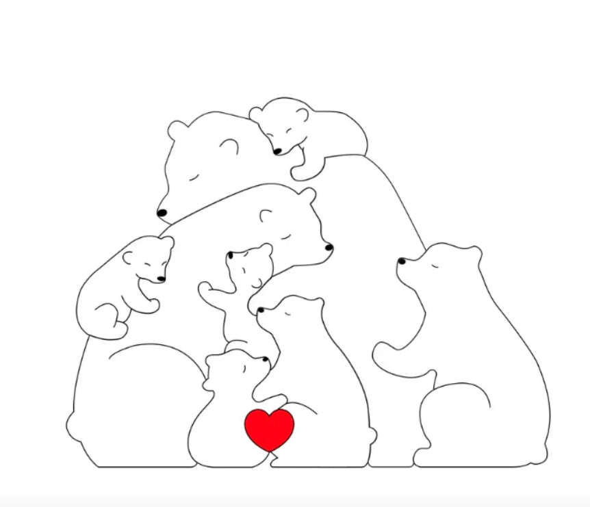 Famille d’ours personnalisée faite à la main