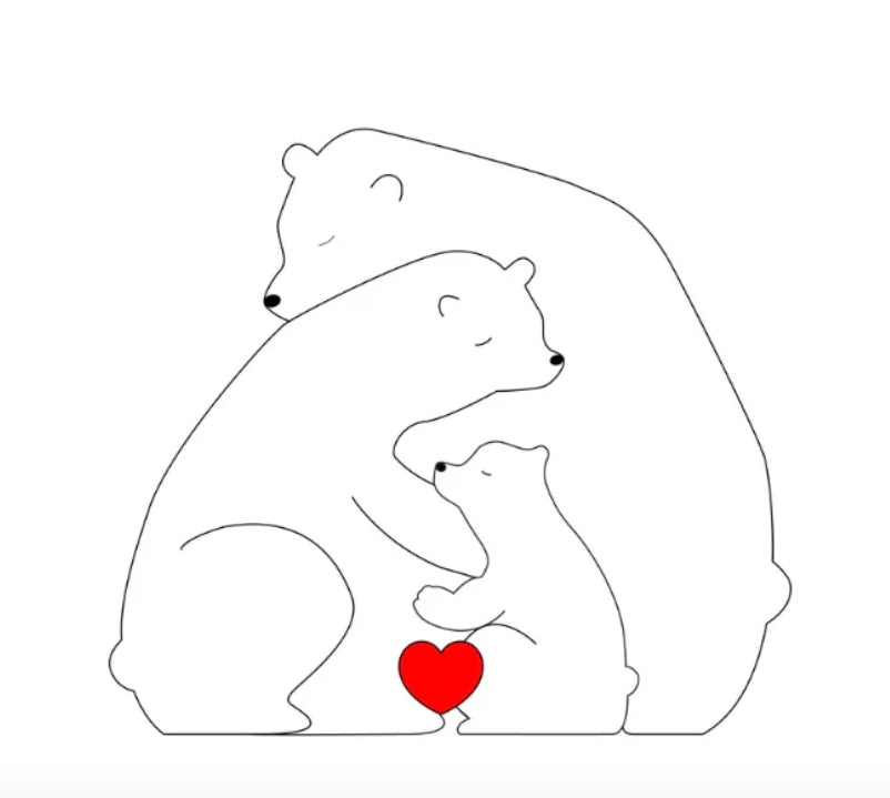 Famille d’ours personnalisée faite à la main