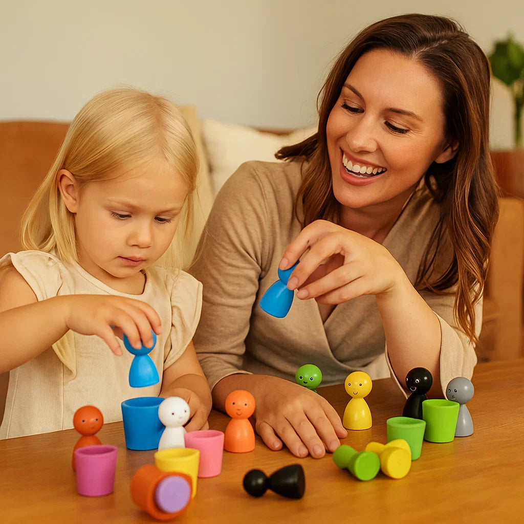 Jeu d'association de couleurs en bois pour enfants