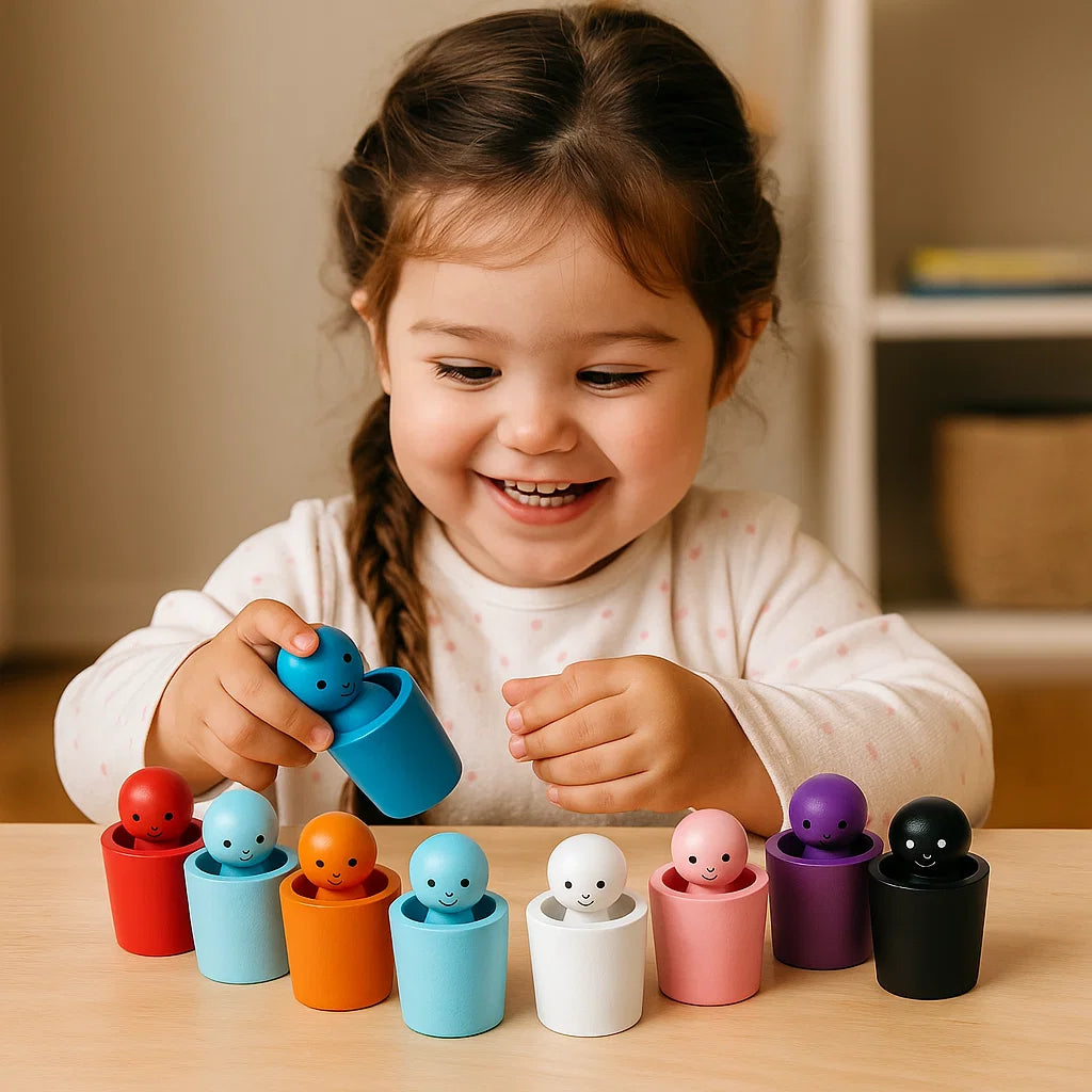 Jeu d'association de couleurs en bois pour enfants
