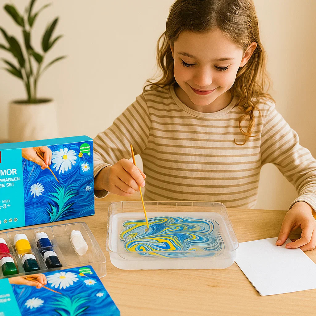 Coffret créatif de peinture à l’eau effet marbre