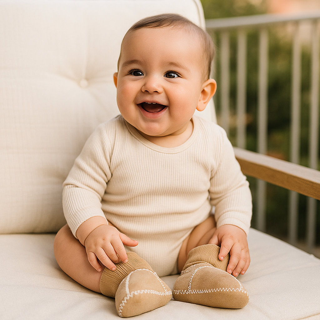 Chaussons Hiver Bébé Fourrés en Imitation Daim