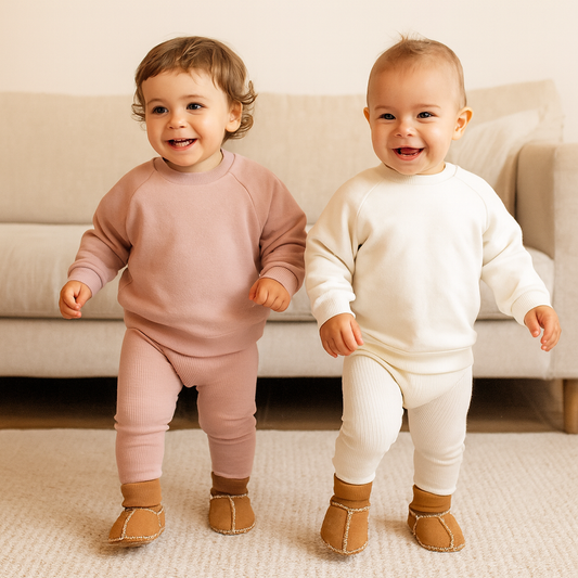 Chaussons Hiver Bébé Fourrés en Imitation Daim