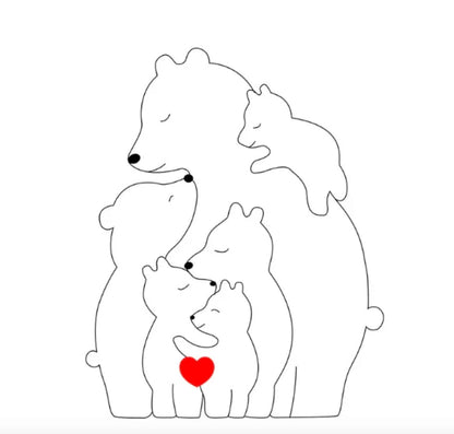 Famille d’ours personnalisée faite à la main