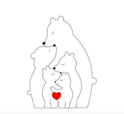 Famille d’ours personnalisée faite à la main