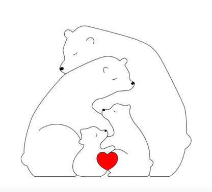 Famille d’ours personnalisée faite à la main