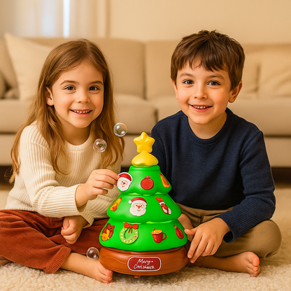 Sapin de Noël à bulles musicales avec autocollants à décorer