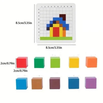 Jeu de puzzle pixel en bois pour enfants