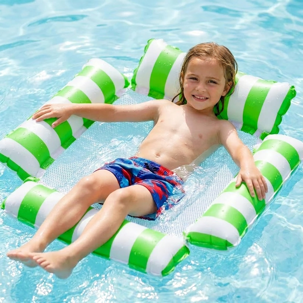 Siège Gonflable de Piscine pour Enfants – Hamac Aquatique à Surface en Filet