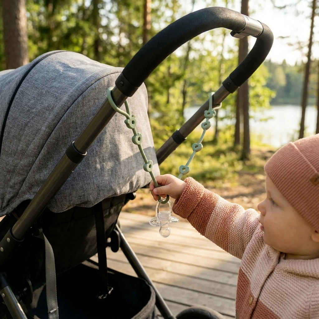 Attache en silicone pour bébé avec protection anti-perte – pour sucettes et jouets (5 pièces)