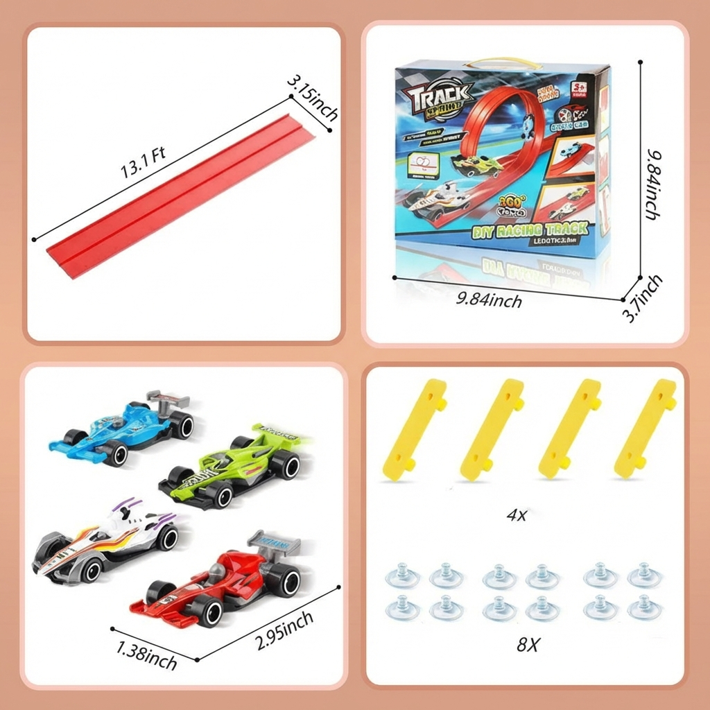 Flexigo™ - Piste de course flexible pour un plaisir de jeu créatif et Flexigo™ - Piste de course flexible pour un plaisir de jeu créatif et