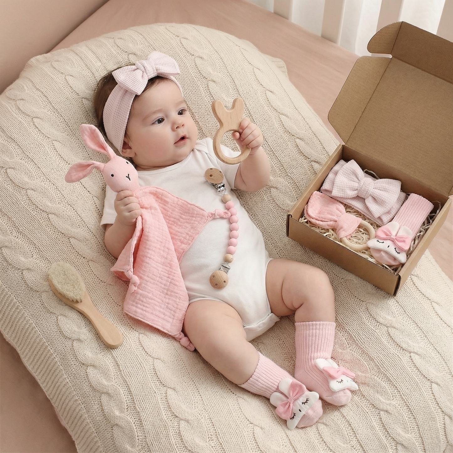 Coffret Cadeau Nouveau-Né 6 Pièces – Kit de Naissance Bébé