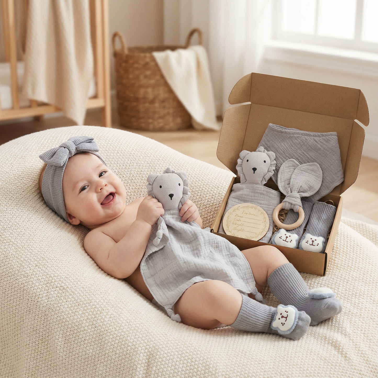 Coffret Cadeau Nouveau-Né 6 Pièces – Kit de Naissance Bébé