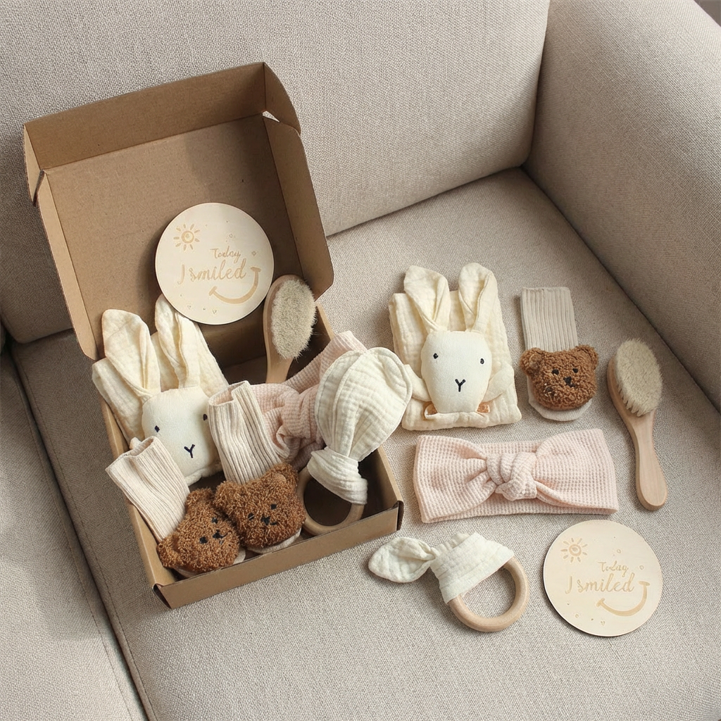 Coffret Cadeau Nouveau-Né 6 Pièces – Kit de Naissance Bébé