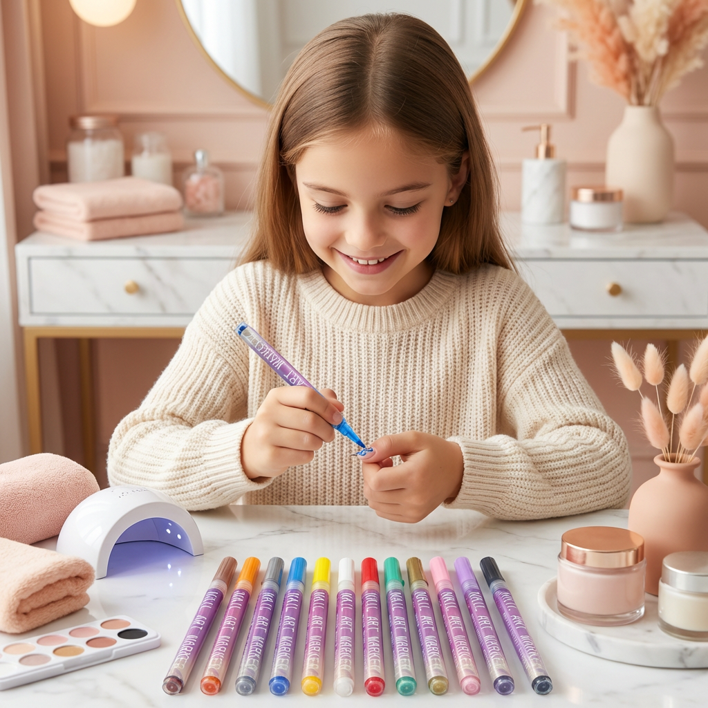 Set de marqueurs Nail Art à pointe de précision – stylos acryliques pour des designs d’ongles fins