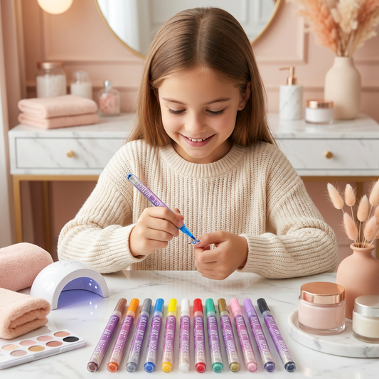 Set de marqueurs Nail Art à pointe de précision – stylos acryliques pour des designs d’ongles fins