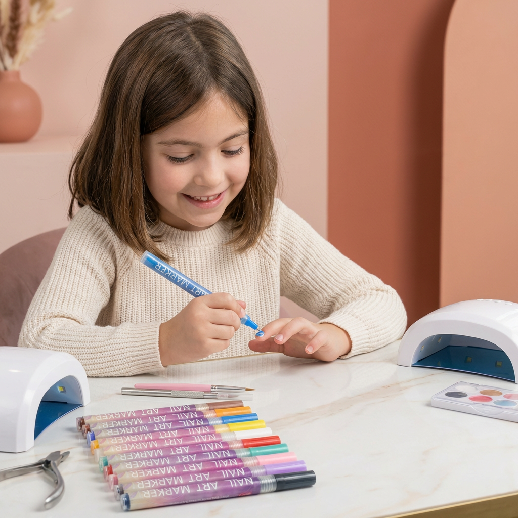 Set de marqueurs Nail Art à pointe de précision – stylos acryliques pour des designs d’ongles fins