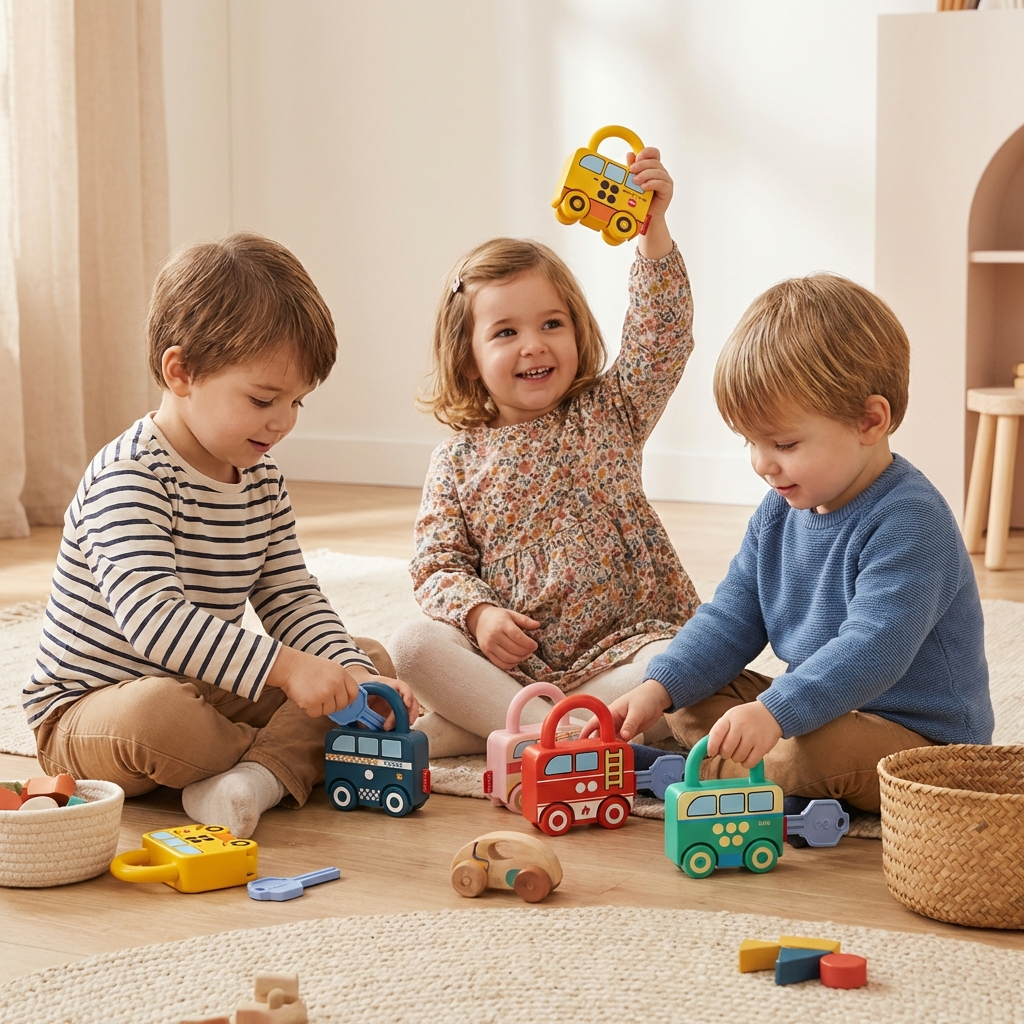 Jouet montessori clés et serrures – Couleurs et motifs