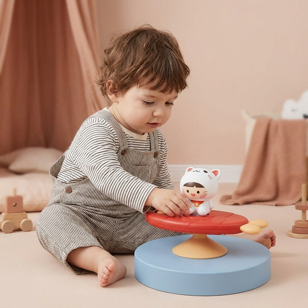 Spinner Montessori à ventouse – Jouet d’apprentissage rotatif