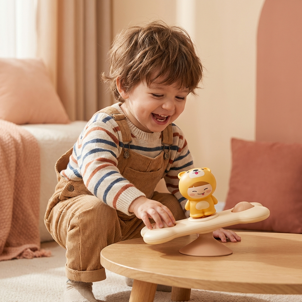 Spinner Montessori à ventouse – Jouet d’apprentissage rotatif