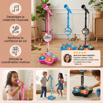 Set de karaoké pour enfants avec microphone & support – Jeu éducatif musical