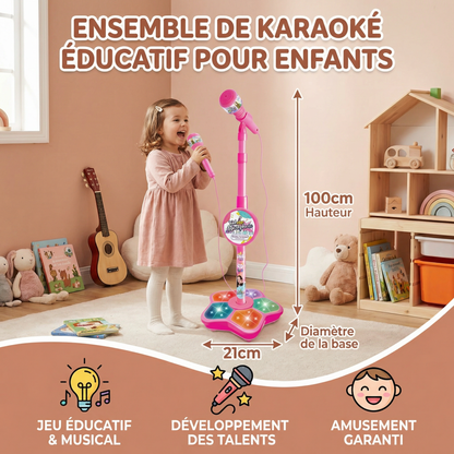 Set de karaoké pour enfants avec microphone & support – Jeu éducatif musical