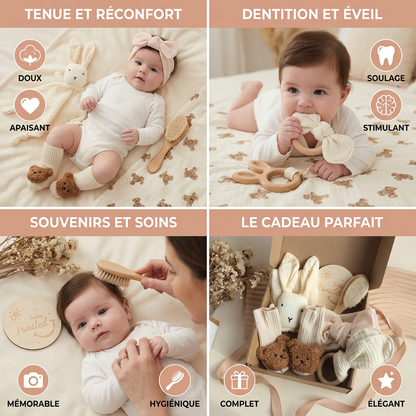Coffret Cadeau Nouveau-Né 6 Pièces – Kit de Naissance Bébé
