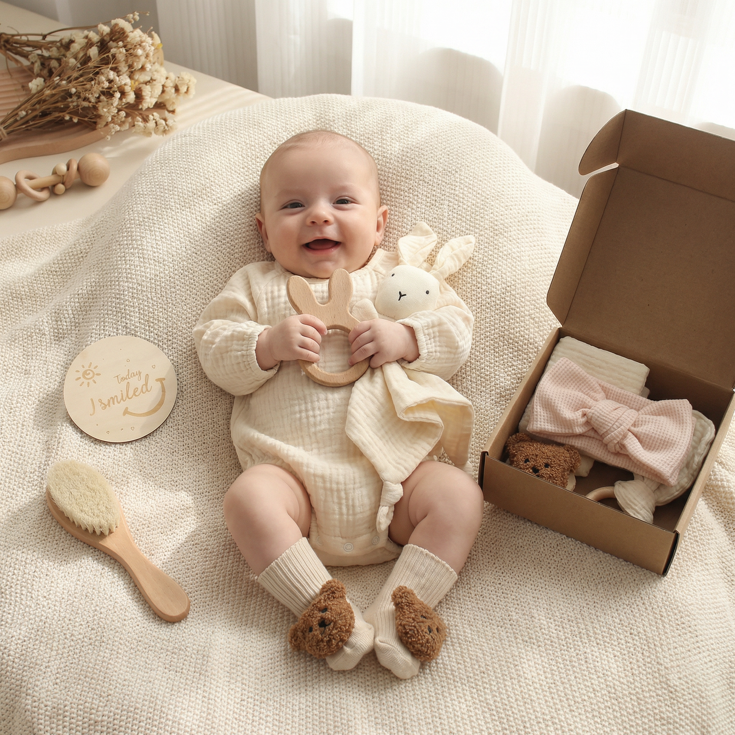 Coffret Cadeau Nouveau-Né 6 Pièces – Kit de Naissance Bébé