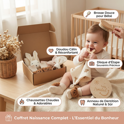 Coffret Cadeau Nouveau-Né 6 Pièces – Kit de Naissance Bébé