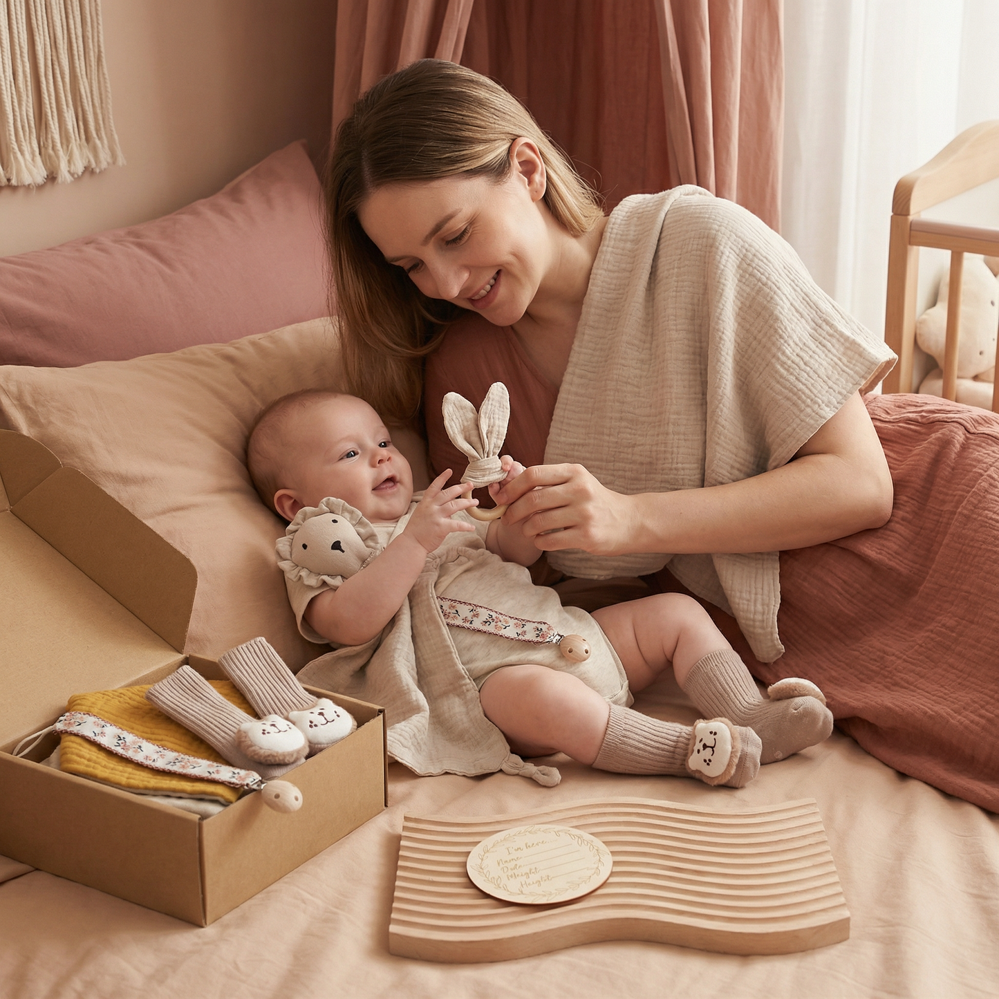 Coffret Cadeau Nouveau-Né 6 Pièces – Kit de Naissance Bébé