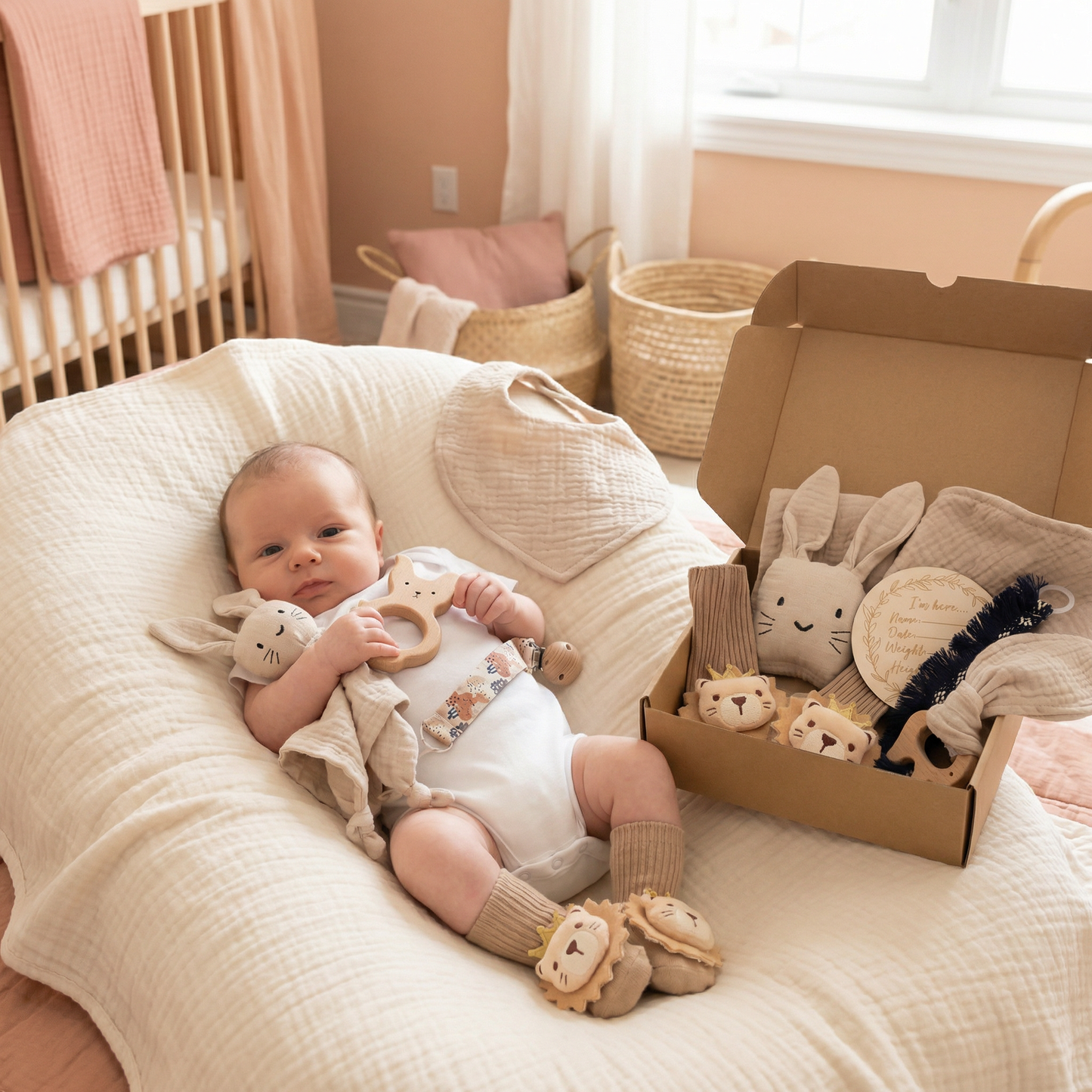 Coffret Cadeau Nouveau-Né 6 Pièces – Kit de Naissance Bébé