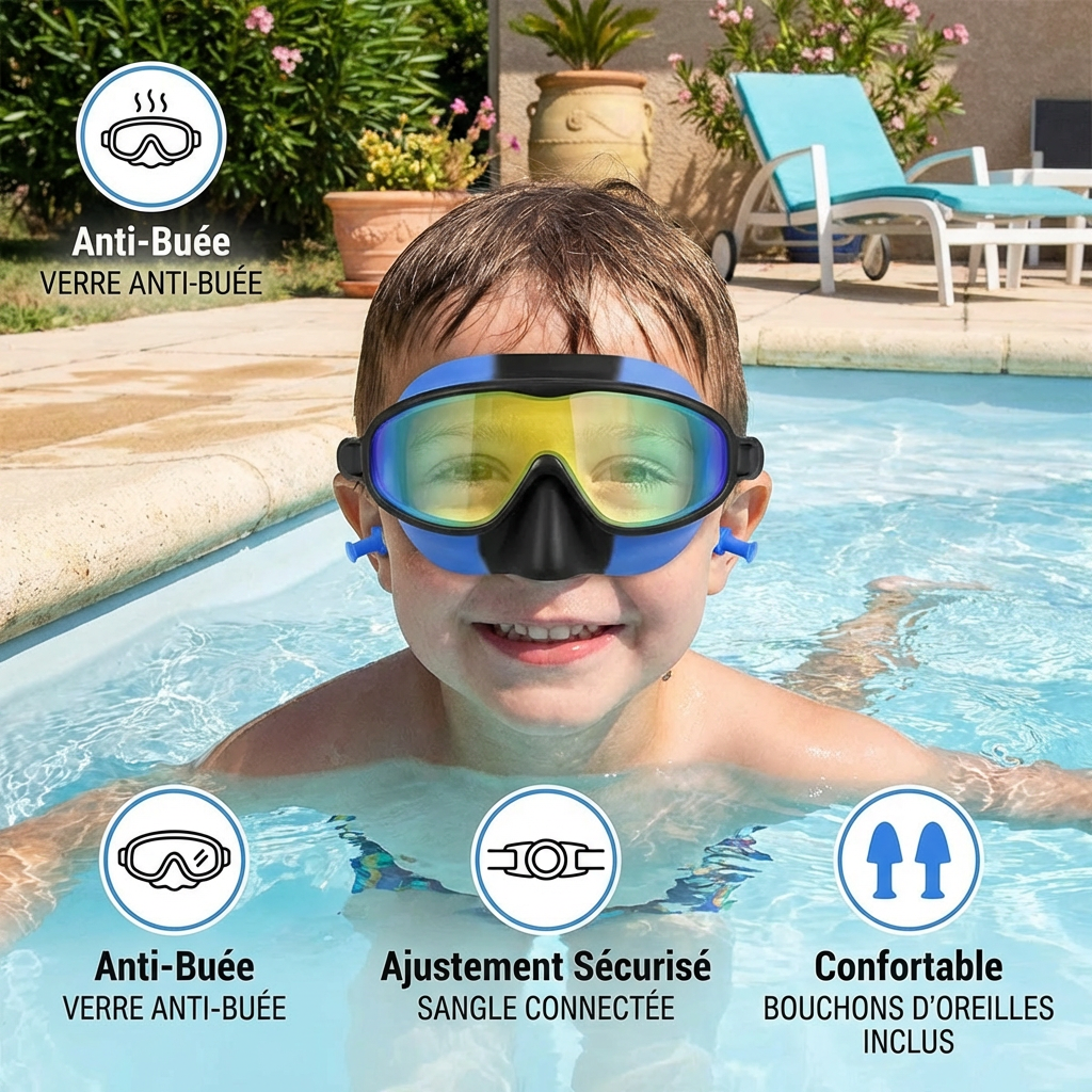 Lunettes de Natation Pratiques pour Enfants – Anti-Buée, Ajustement Sécurisé et Confort Optimal