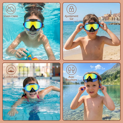Lunettes de Natation Pratiques pour Enfants – Anti-Buée, Ajustement Sécurisé et Confort Optimal