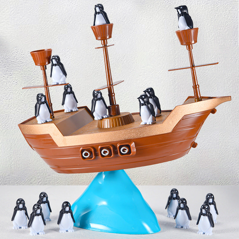 Jeu d’équilibre du bateau pirate pingouin