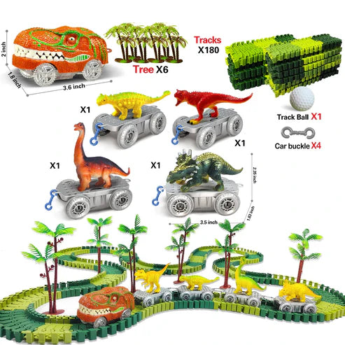 Aventure de dinosaures – Circuit flexible avec train lumineux