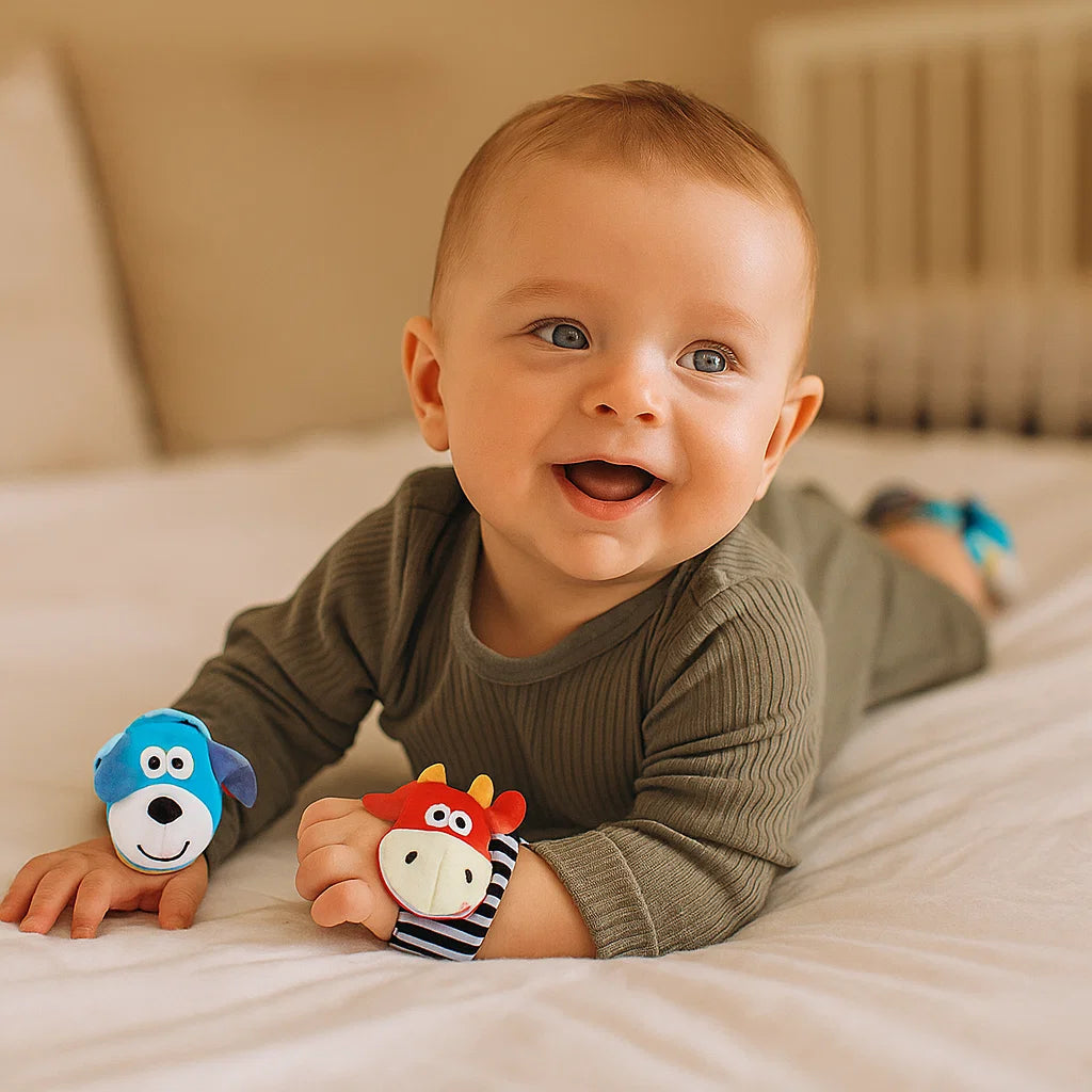 L' Ensemble hochet - poignet - chaussette pour bébé