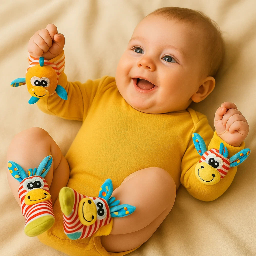 L' Ensemble hochet - poignet - chaussette pour bébé