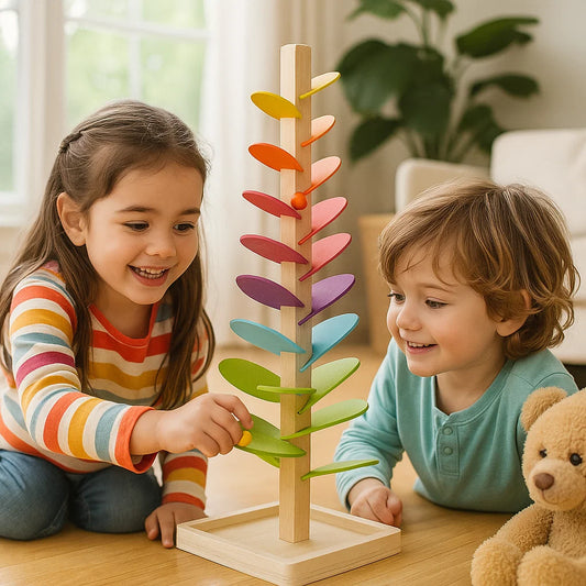 Arbre à boules en bois pour les enfants