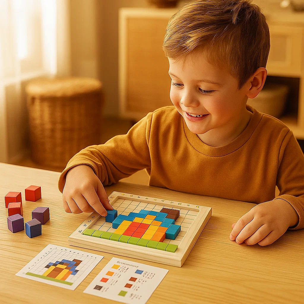 Jeu de puzzle pixel en bois pour enfants