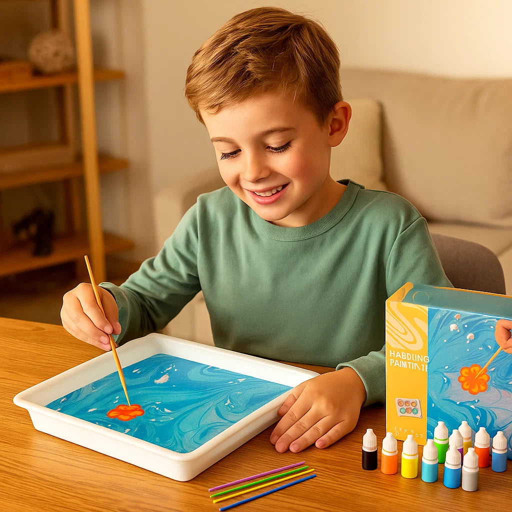 Coffret créatif de peinture à l’eau effet marbre
