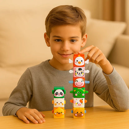Jeu de Construction Montessori Pédagogique avec Animaux à Empiler