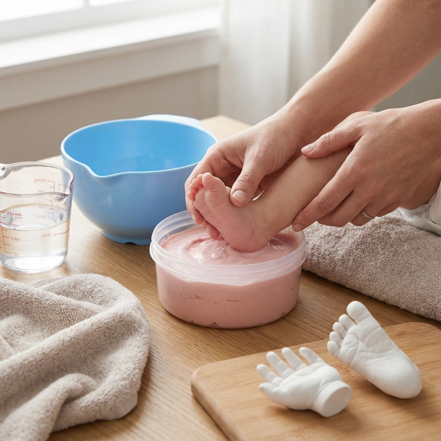 Kit Empreintes de Mains et Pieds de Bébé – Coffret Souvenir pour Nouveau-nés et Parents