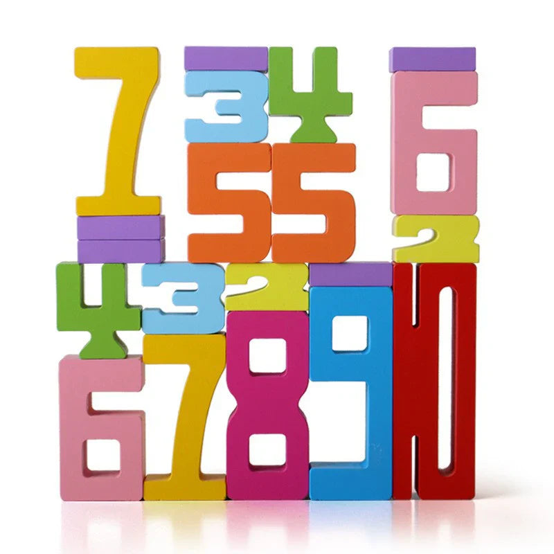 Blocs de chiffres en bois pour enfants